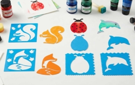 Pochoir animaux - Pochoirs : l'outil idéal pour s'initier à la peinture - 10doigts.fr