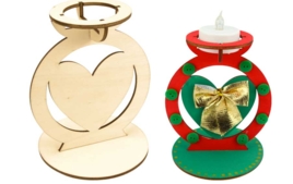 Bougeoirs en bois - Supports en bois - 10doigts.fr