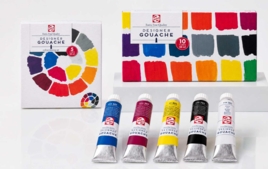 Gouache fine artiste : des couleurs opaques et lumineuses - Peinture aquarelle : palettes, pinceaux et accessoires pour peindre à l'eau - 10doigts.fr