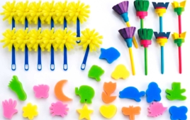 Tampons mousse, éponges - Pinceaux et accessoires - 10doigts.fr