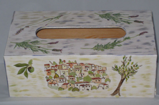 boîte à mouchoirs "provençale" - Vernis collage papiers, serviettes - 10doigts.fr