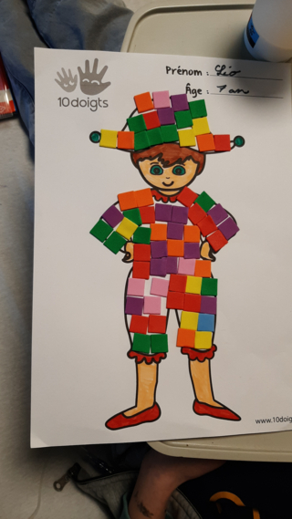 Arlequin mosaiques - 10doigts.fr