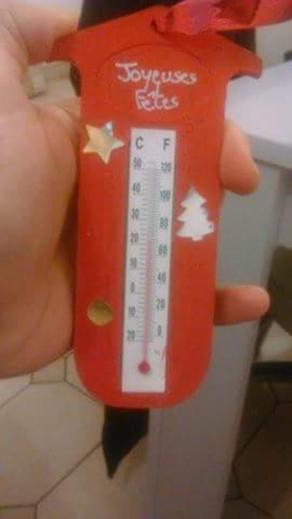thermomètre sur le thème de Noël - Créations d'enfant - 10doigts.fr