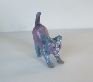 chat en papier mâché - Peinture - 10doigts.fr
