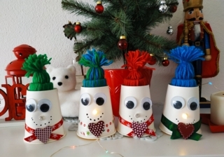 Bonhomme de neige lumineux - Bougies - 10doigts.fr