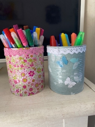 pot à crayons en décopatch - Déco du métal - 10doigts.fr