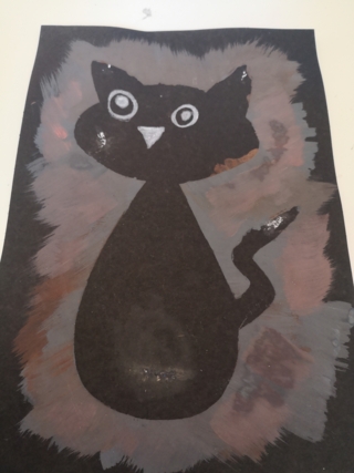 Chat noir d'halloween - Peinture - 10doigts.fr