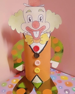 Création d'un clown avec un rouleau de papier toilette - Divers - 10doigts.fr