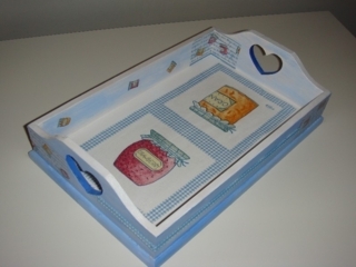 plateau p'tit dèj - Vernis collage papiers, serviettes - 10doigts.fr