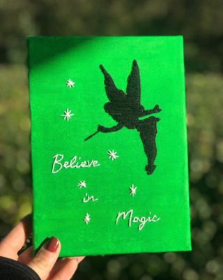 Broderie sur toile fée clochette - 10doigts.fr