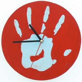 Horloge avec mon empreinte - Déco du bois - 10doigts.fr