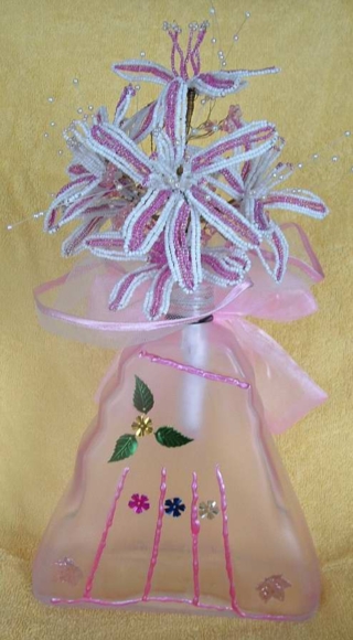 bouquet de mariee en perles de rocailles - Perles, bracelets, colliers - 10doigts.fr