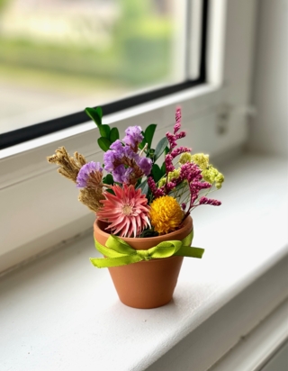 mini pot de fleurs séchées - 10doigts.fr