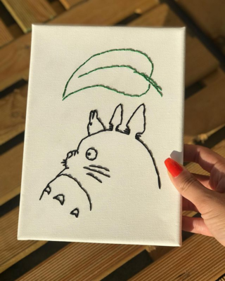 Broderie sur toile totoro - 10doigts.fr