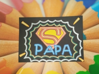 Tableau Super Papa effet neon lights - 10doigts.fr