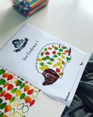 Joli petit hérisson en Automne - 10doigts.fr