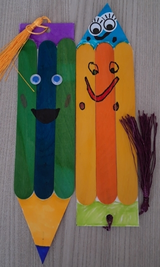 Marques pages crayon rigolo - 10doigts.fr
