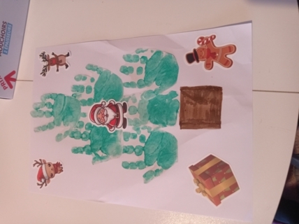 Sapin de Noël avec empreinte - 10doigts.fr