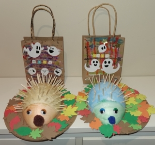 Hérisson et sac halloween - 10doigts.fr