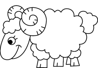 Mouton 02 - Coloriages animaux - Coloriages - 10doigts.fr