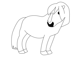 Poney01 - Coloriages animaux - Coloriages - 10doigts.fr