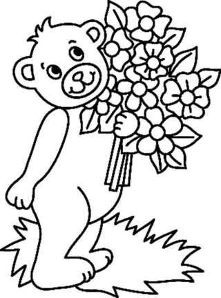 Ourson 034 - Coloriages animaux - Coloriages - 10doigts.fr