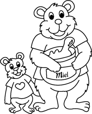 Ourson 045 - Coloriages animaux - Coloriages - 10doigts.fr