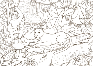 Animaux-jungle4 - Coloriages animaux - Coloriages - 10doigts.fr
