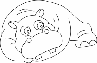 Hippopotame 01 - Coloriages animaux - Coloriages - 10doigts.fr