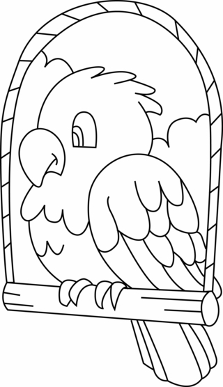 Perruche 003 - Coloriages animaux - Coloriages - 10doigts.fr