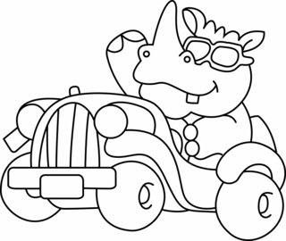 Rhinocéros 02 - Coloriages animaux - Coloriages - 10doigts.fr
