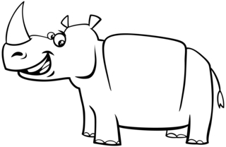 Rhinocéros 04 - Coloriages animaux - Coloriages - 10doigts.fr