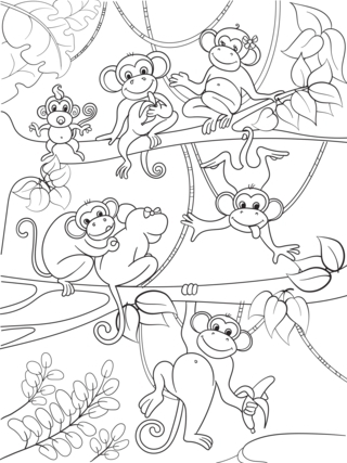 Singe12 - Coloriages animaux - Coloriages - 10doigts.fr
