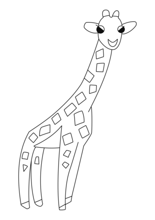 Girafe 03 - Coloriages animaux - Coloriages - 10doigts.fr