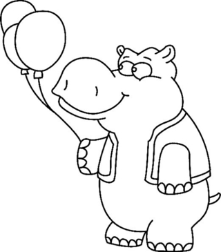 Hippopotame 03 - Coloriages animaux - Coloriages - 10doigts.fr