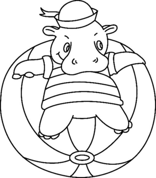 Hippopotame 04 - Coloriages animaux - Coloriages - 10doigts.fr