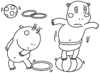 Hippopotame02 - Coloriages animaux - Coloriages - 10doigts.fr