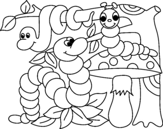 Chenille 02 - Coloriages animaux - Coloriages - 10doigts.fr