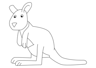 Kangourou 04 - Coloriages animaux - Coloriages - 10doigts.fr