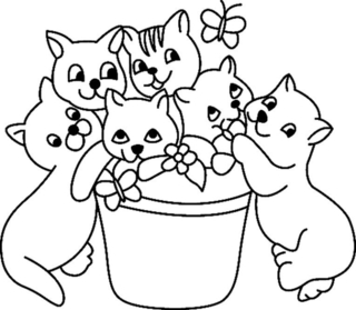 Chat 02 - Coloriages animaux - Coloriages - 10doigts.fr
