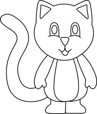 Chat 05 - Coloriages animaux - Coloriages - 10doigts.fr