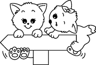 Chat 14 - Coloriages animaux - Coloriages - 10doigts.fr