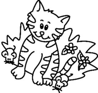 Chat 16 - Coloriages animaux - Coloriages - 10doigts.fr