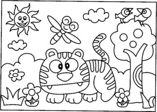 Chat 19 - Coloriages animaux - Coloriages - 10doigts.fr