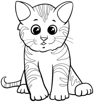 Chat 36 - Coloriages animaux - Coloriages - 10doigts.fr