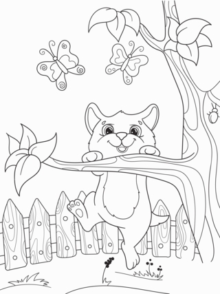Chat 38 - Coloriages animaux - Coloriages - 10doigts.fr