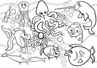 Animaux-marins1 - Coloriages animaux - Coloriages - 10doigts.fr