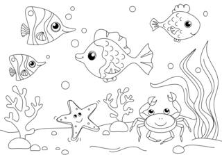 Animaux-marins11 - Coloriages animaux - Coloriages - 10doigts.fr