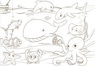 Animaux-marins2 - Coloriages animaux - Coloriages - 10doigts.fr