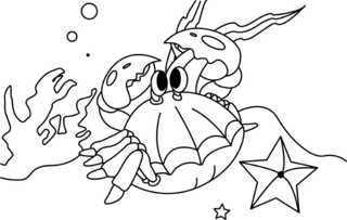 Crabe 04 - Coloriages animaux - Coloriages - 10doigts.fr